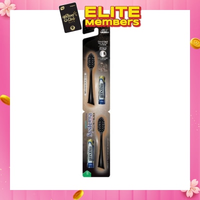 SYSTEMA Sonic Brilliant Black Toothbrush Refills Compact Head 2s