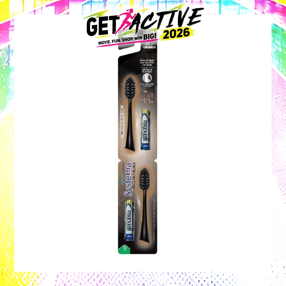 Sonic Brilliant Black Toothbrush Refills Compact Head 2s image
