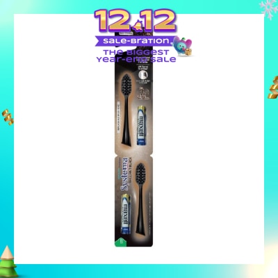 SYSTEMA Sonic Brilliant Black Toothbrush Refills Compact Head 2s