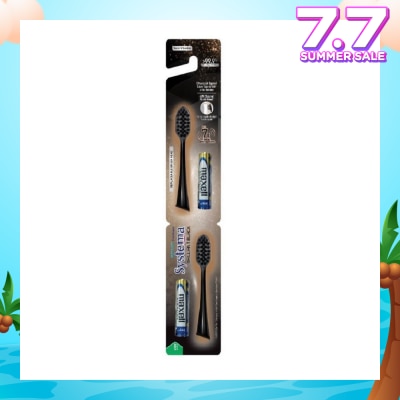 SYSTEMA Sonic Brilliant Black Toothbrush Refills Compact Head 2s