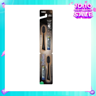 SYSTEMA Sonic Brilliant Black Toothbrush Refills Compact Head 2s