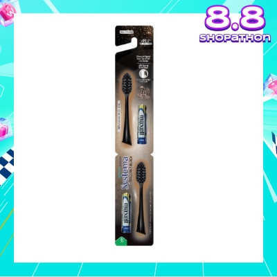 SYSTEMA Sonic Brilliant Black Toothbrush Refills Compact Head 2s
