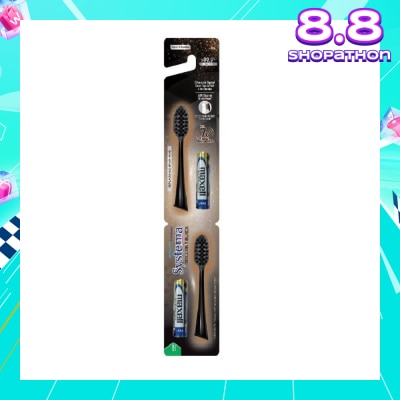 SYSTEMA Sonic Brilliant Black Toothbrush Refills Compact Head 2s