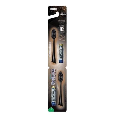 SYSTEMA Sonic Brilliant Black Toothbrush Refills Compact Head 2s