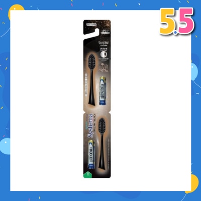 SYSTEMA Sonic Brilliant Black Toothbrush Refills Compact Head 2s
