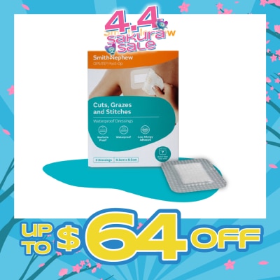 SMITH & NEPHEW - Opsite Post-Op Clear Adhesive Waterproof Dressings 9.5cm X 8.5 cm (Minimal Pain On Removal) 3s