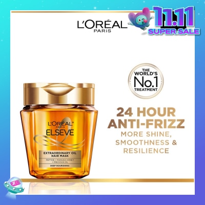L'OREAL PARIS ELSEVE Extraordinary Oil Hair Mask (24Hr Anti-Frizz + Deep Hydrates Dry & Frizzy Hair) 250ml