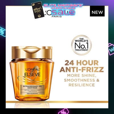 L'OREAL PARIS ELSEVE Extraordinary Oil Hair Mask (24Hr Anti-Frizz + Deep Hydrates Dry & Frizzy Hair) 250ml