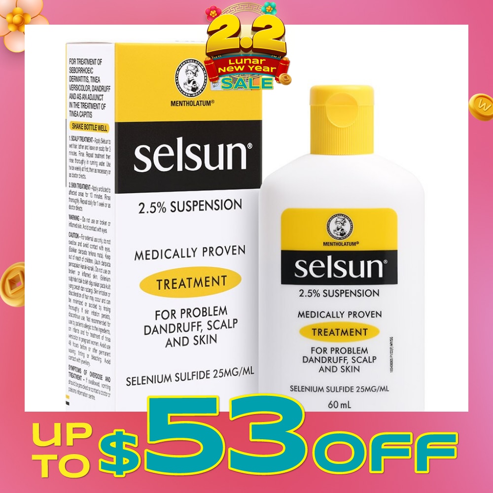 2.5% Anti Dandruff Suspension Shampoo (Medically Proven Treatment For Problem Dandruff, Scalp And Skin) 60ml