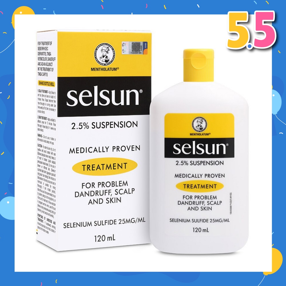 2.5% Anti Dandruff Suspension Shampoo (Medically Proven Treatment For Problem Dandruff, Scalp And Skin) 120ml