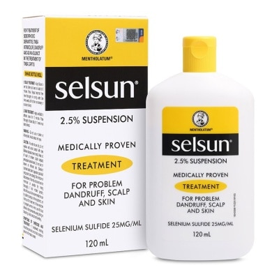 SELSUN 2.5% Anti Dandruff Suspension Shampoo (Medically Proven Treatment For Problem Dandruff, Scalp And Skin) 120ml