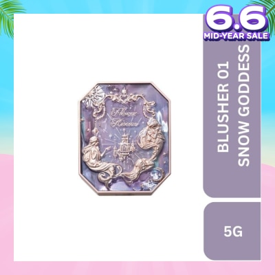 FLOWER KNOWS Moonlight Mermaid (Jewelry Gradient Blush) 01 Snow Goddess, A Cashmere Like Powder That Applies Smoothly And Effortlessly To Your Cheeks 5g