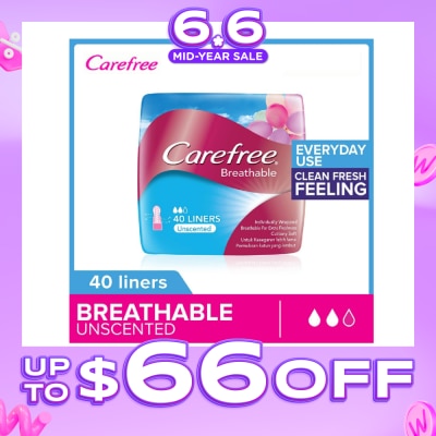 CAREFREE - Breathable Unscented Panty Liners 40s