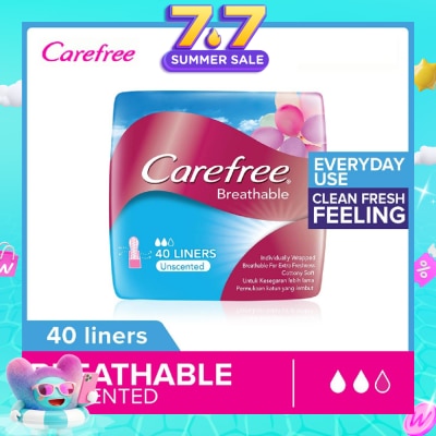 CAREFREE - Breathable Unscented Panty Liners 40s