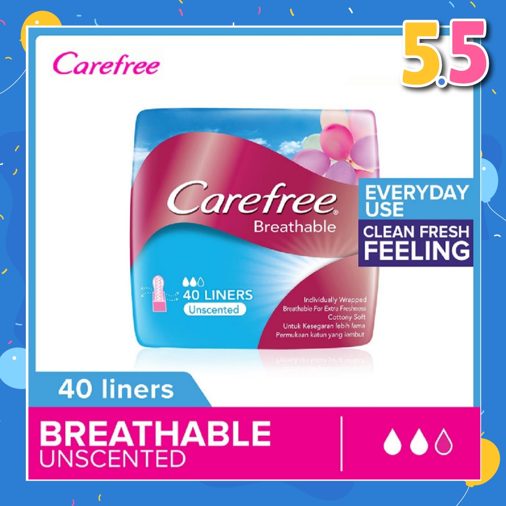 Breathable Unscented Panty Liners 40s
