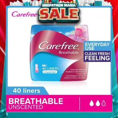CAREFREE - Breathable Unscented Panty Liners 40s