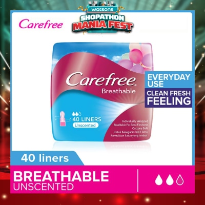 CAREFREE - Breathable Unscented Panty Liners 40s