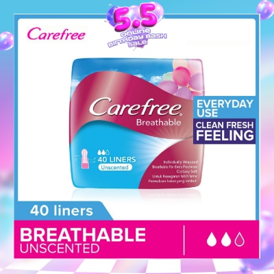 CAREFREE - Breathable Unscented Panty Liners 40s