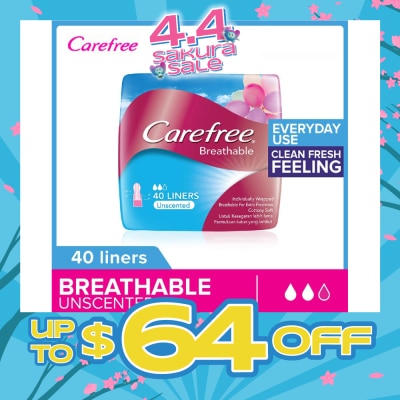 CAREFREE - Breathable Unscented Panty Liners 40s