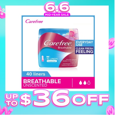 CAREFREE - Breathable Unscented Panty Liners 40s
