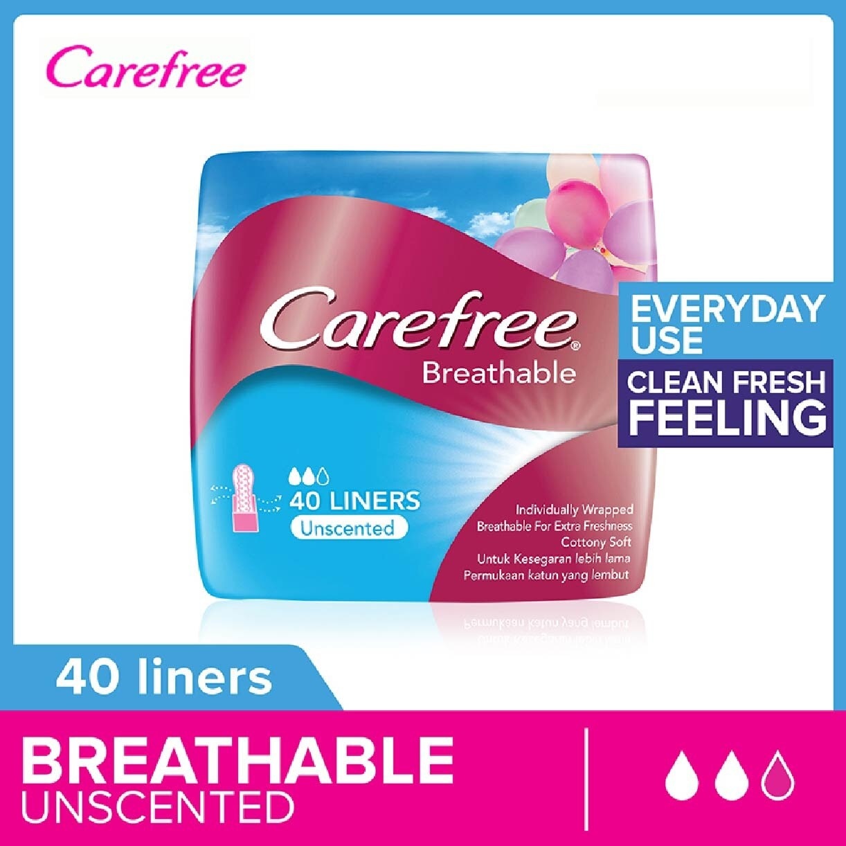 Breathable Unscented Panty Liners 40s