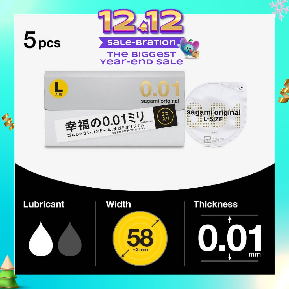 Original 0.01 PU condom, L Size (The Average Thickness Of Just 0.018±0.008Mm, It Instantly Conveying The Warmth Of Your Partner's Skin For A More Natural Feel) 5s