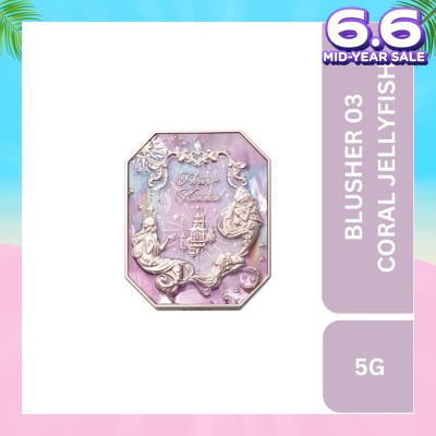 FLOWER KNOWS Moonlight Mermaid (Jewelry Gradient Blush) 03 Coral Jellyfish, A Cashmere Like Powder That Applies Smoothly And Effortlessly To Your Cheeks 5g