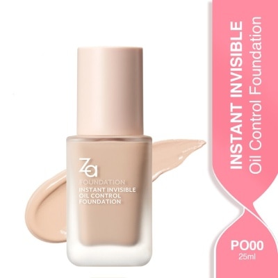 ZA Instant Invisible Oil Control Foundation (PO00) True Concealing No Darkening, 24 Hours Long Lasting 25ml
