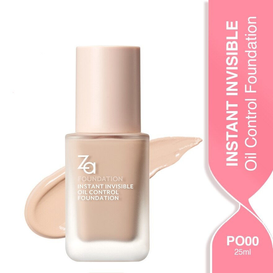 Instant Invisible Oil Control Foundation (PO00) True Concealing No Darkening, 24 Hours Long Lasting 25ml