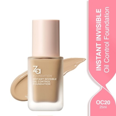 ZA Instant Invisible Oil Control Foundation (OC20) True Concealing No Darkening, 24 Hours Long Lasting 25ml