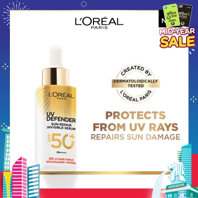 L'OREAL PARIS SKINCARE UV Defender Sun Repair Invisible Serum SPF50+ PA++++ (Suitable for Sensitive Skin) 30ml