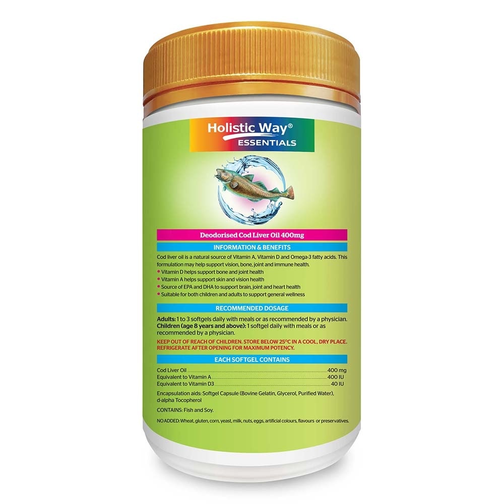 Essentials Cod Liver Oil 400mg Dietary Supplement Softgel 200s