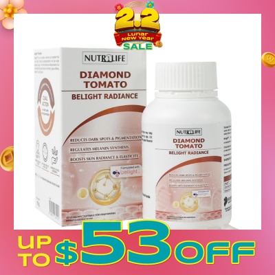 NUTRILIFE Diamond Tomato Belight Radiance Vegetarian Capsule (To Reduce & Prevent Hyperpigmentation) 30s