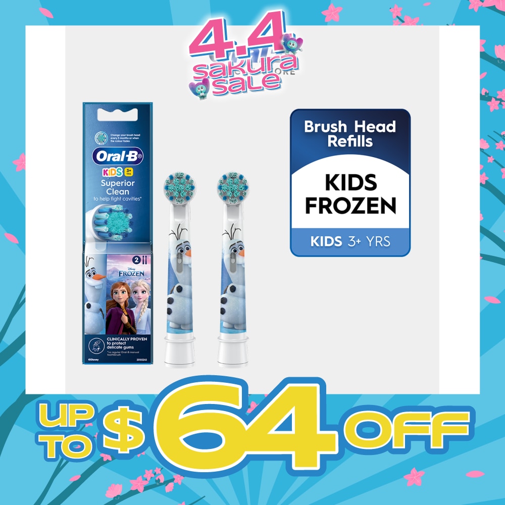 Kids Frozen 3+ Years Clean Electric Toothbrush Replacement Head 2s