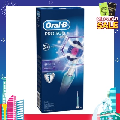 ORAL-B Pro 500 3DWhite Electric Toothbrush Powered By Braun