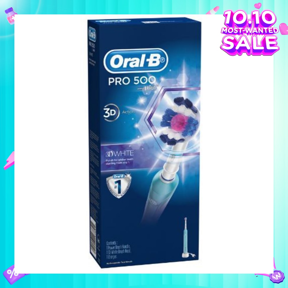 Pro 500 3DWhite Electric Toothbrush Powered By Braun