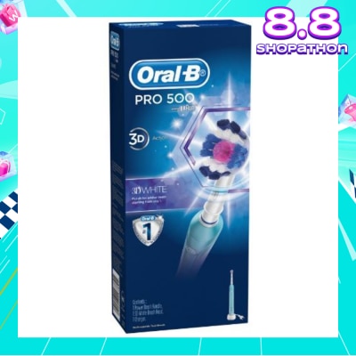 ORAL-B Pro 500 3DWhite Electric Toothbrush Powered By Braun