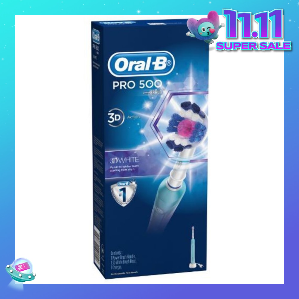 Pro 500 3DWhite Electric Toothbrush Powered By Braun