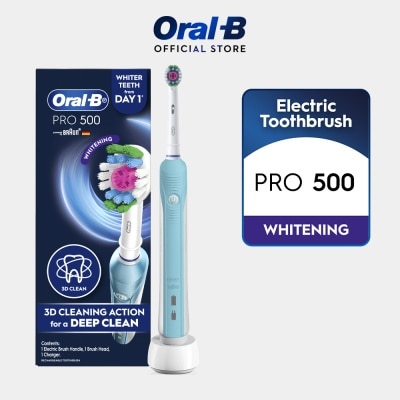ORAL-B Pro 500 Turquoise Whitening Electric Toothbrush 1s