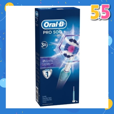 ORAL-B Pro 500 3DWhite Electric Toothbrush Powered By Braun