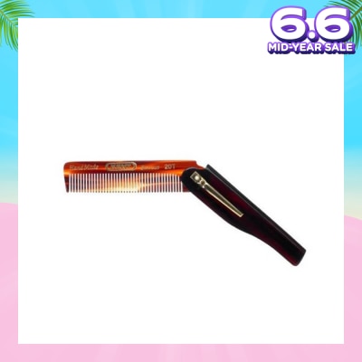 KENT BRUSHES A20T (Handmade Folding Pocket Comb With Clip For Men) 1s