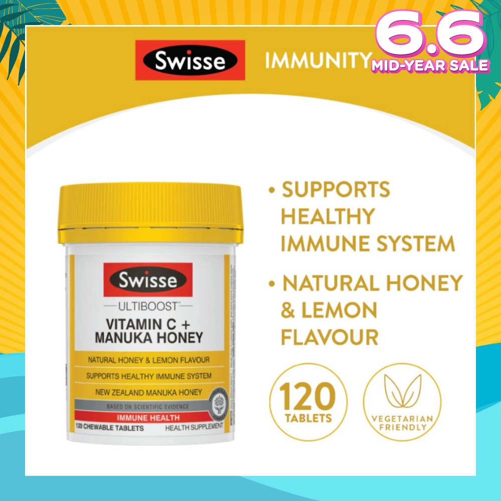 Ultiboost Vitamin C + Manuka Honey Chewable Tablets 120s