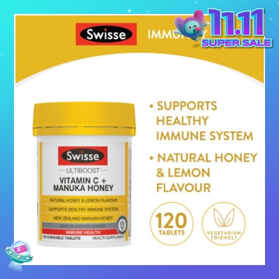 SWISSE Ultiboost Vitamin C + Manuka Honey Chewable Tablet 120s (Expiry: Aug`2026)