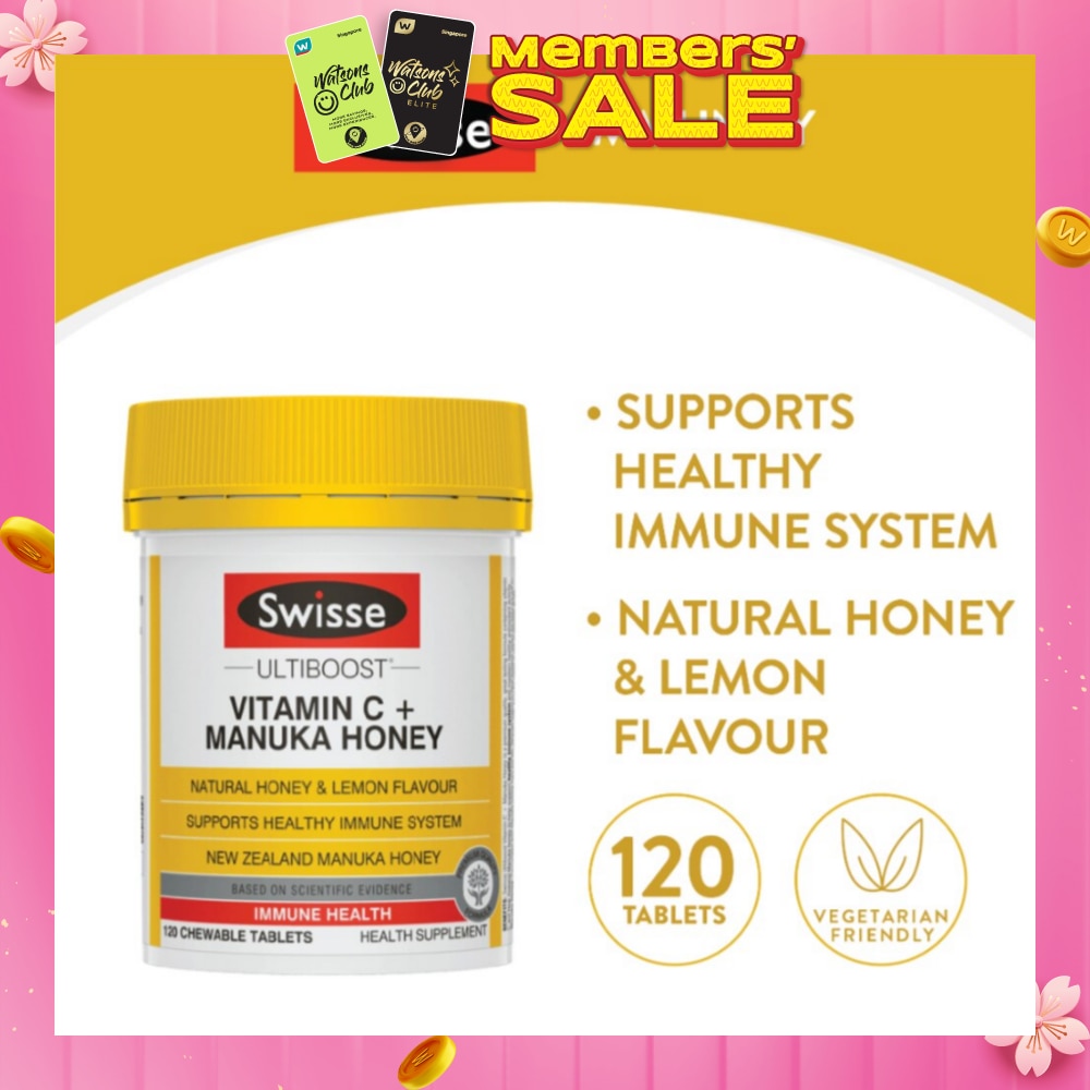 Ultiboost Vitamin C + Manuka Honey Chewable Tablet 120s (Expiry: Aug`2026)