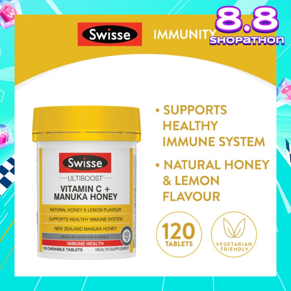 Ultiboost Vitamin C + Manuka Honey Chewable Tablets 120s