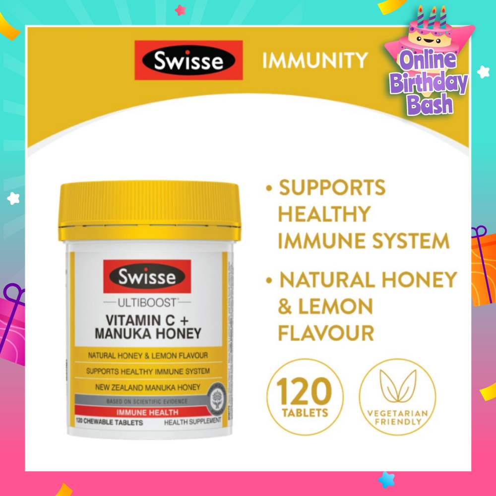 Ultiboost Vitamin C + Manuka Honey Chewable Tablets 120s