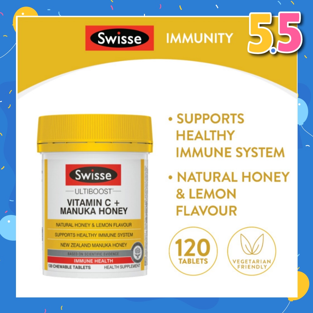 Ultiboost Vitamin C + Manuka Honey Chewable Tablets 120s