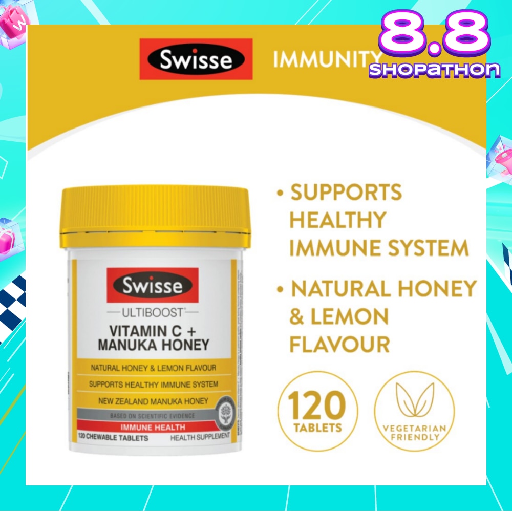 Ultiboost Vitamin C + Manuka Honey Chewable Tablets 120s