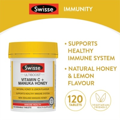 SWISSE Ultiboost Vitamin C + Manuka Honey Chewable Tablets 120s