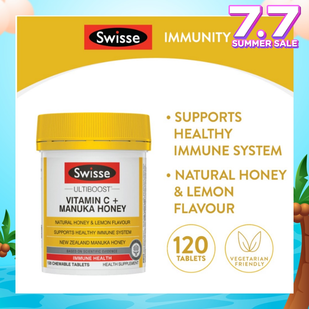 Ultiboost Vitamin C + Manuka Honey Chewable Tablets 120s